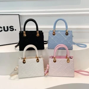 New Solid Color Small Square Bag Ladies Popular Handbag Shoulder Bag Fashionable and Versatile High-end Women’s Bag