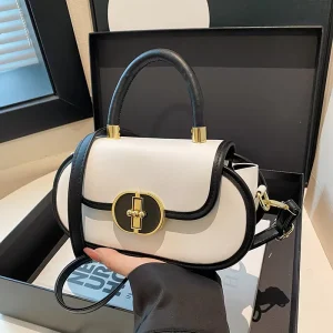 New Spring Fashionable Lady Style Luxury Woman’s Handbags High Quality Flap Crossbody Bags PU Leather Stitching Color Lock