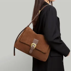 New Spring Summer Genuine Leather Lady Crossbody Bag High End Exquisite Suede Single Shoulder Women Underarm Bag