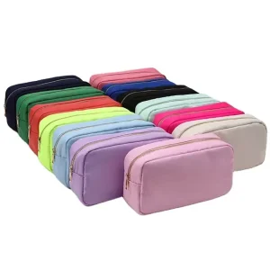 New Stock Multi Colors No Moq Nylon Large Cosmetic Bag Zipper Toiletries Organizer Bag for Women Girls Gift Makeup Pouch