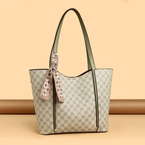 New Style Fashionable PU Leather Womens Tote Bag Large Capacity Shoulder Bag Middle Aged Mother’s Handbag Luxury Clutch Bag