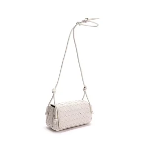 New Style Hand-woven Mobile Phone Bag Women’s Cowhide Medium Square Superfine Fiber Lining Crossbody Small Square Bag