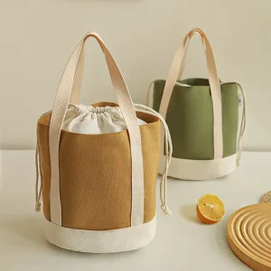 New Style Large Capacity Eco friendly Canvas Custom Food Cooler Bag Zipper Thermal Insulated Tote Lunch Bags