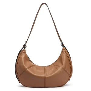 New Stylish Women’s Retro Soft Leather Dumpling Handbag Fashion Single Crossbody Shoulder Bag Large Capacity Summer Autumn