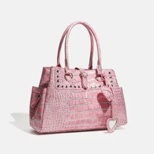 New Stylish Women’s Tote Bag Vintage Large Capacity Shoulder Bag High Quality Stone Texture PU Leather Handbag