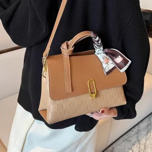 New Summer Lady Women’s Pu Leather Waterproof Scarf Decoration Vacation Fashion Shoulder Handbag Cotton for Parties Beach