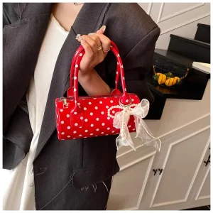 New Summer Trendy Light Soft Portable Handbag Small Sling Bag for Women Elegant Polka Dot Unique Pillow Bag Single Shoulder Bag