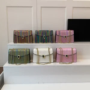 New Trend Fashion Women Shoulder Bags Thick Chain Quilted Purses and Handbags Crossbody Square Hand Bags