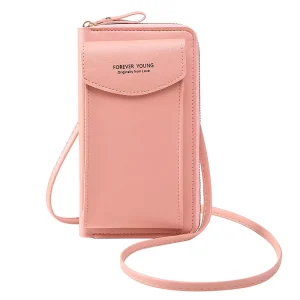 New Trend Mobile Phone Storage Bag PU Buckle Fashion Double Layer Wallet Multifunctional Women’s Crossbody Outdoor Bag