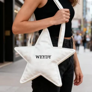 New Trendy Star Shape Tote Bags Custom High Quality Colorful Cotton Canvas Girls Shoulder Bag With Logo