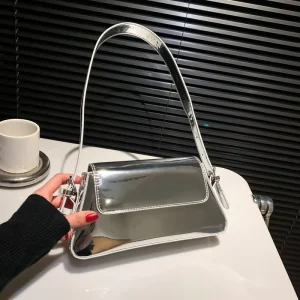 New Underarm Bag High End Fashion Casual Commuting PU Single Shoulder Bag Small Capacity Solid Color Smooth Clutch Bag