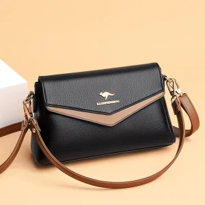 New Versatile and Unique Bucket Bag Fashion Double layer One Shoulder Underarm Leather Shoulder Bag