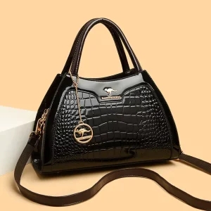 New Vintage Fashion Patent Leather Women’s Atmospheric Multi Layer Elegant Handbag Crossbody Shoulder Bag For Women