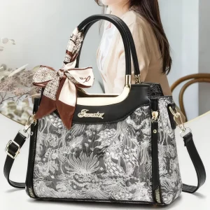 New Women’s Casual Tote Handbags Two Comfortable Lightweight Zipper Closure Smooth Textured Chain PU Leather Featuring