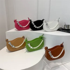 New Women’s Fashion Pearl Shoulder Bag Stylish and Simple Crossbody Bag