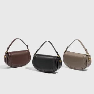 New Women’s Luxury Crossbody Bag Retro Saddle Design Polyester Lining Versatile Shoulder Underarm Access
