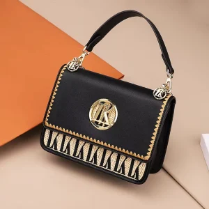 New Women’s Luxury Small Square Flap Closure Geometric Retro Designer Handbag Polyester Crossbody Shoulder for Daily Use