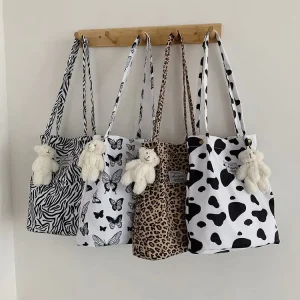 New Zebra Pattern Shoulder Bag Leopard Print Handbag for Women Butterfly Patterned Women’s Bag