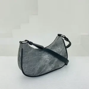 Niche Retro Korean Style PU Women’s Saddle Bag Underarm Shoulder Crossbody New Fashion Waterproof Single ZIP Closure Polyester