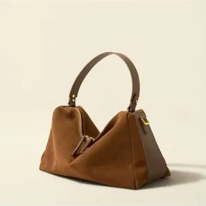 Niche Women’s High End Genuine Leather Fashion Zip Waterproof Single Strap Pillow Handbag Large Capacity Shoulder Crossbody Bag