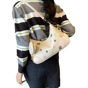 Niche-style Textured PU Commuting Bag for Women Zipper Closure Small Size