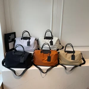 Nylon Tote Bag Women Casual Fashion Shoulder Handbag with Zipper Closure Custom Logo for Shopping School Use