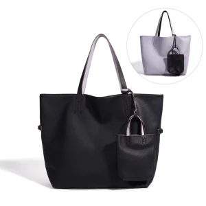ODM OEM Genuine Leather Double-Sided Top-Layer Cowhide Tote Bag Crossbody Bag Large Capacity Shoulder Bag