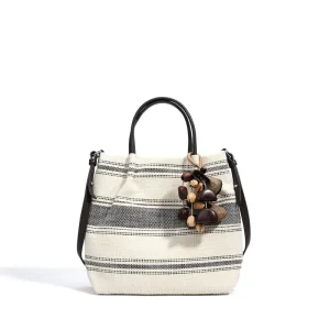 ODM OEM Manufacturer New Striped Ethnic Style Crossbody Bag Portable Cotton Linen Niche Design All-Match Women’s Handbag