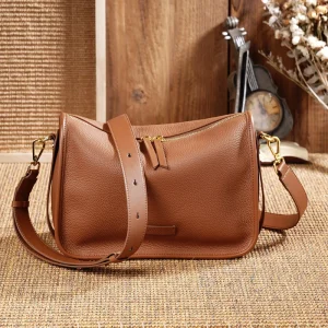 ODM&OEM New Custom Manufacturer Trend Top-grain Genuine Leather Large-capacity ZIP Crossbody Bags Women’s Shoulder Bags