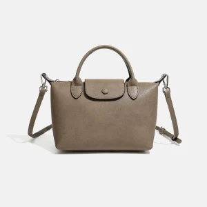 ODM&OEM Vegetable Tanned Cowhide Genuine Leather Lady Fashion Retro Crossbody Single Strap Medium Dumpling Shoulder Handbag