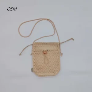 OEM Custom Polyester Drawstring Mesh Bag Packable Storage Pouch for Resort Merchandise & Island Souvenir