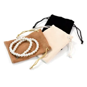 OEM Customizable Size 7*9cm Suede Jewelry Bag Soft Drawstring Christmas Earrings Jewelry Pouch