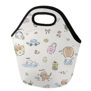 OEM Customized Neoprene Lunch Bag Insulated Reusable Sublimation Tote for Adults
