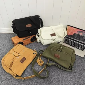 OEM Customized Trendy Canvas Stadium Bag Custom Women Purse with Shoulder Strap Messenger Bags Crossbody Bag