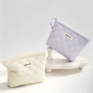 OEM Eco Friendly Fabric Foldable Portable Mini Handheld Cosmetic Bag Travel Toiletry Storage Pouch Ladies Makeup Personal