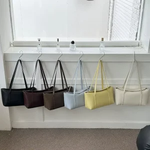 OEM ODM Custom Logo PU Leather Tote Bag Large Capacity Slouchy Shoulder Handbag for Women