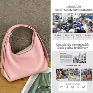 OEM ODM Customized High quality Genuine Leather Handbag Luxurious Design Shoulder Bag Large Capacity Minimalist Crossbody Bag