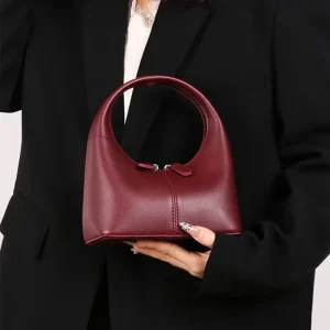 OEM Service Custom Logo Luxury Handbag Smooth Matte Leather Crescent Handle Women Handbags Luxury