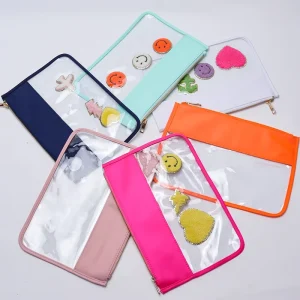One Size Travel Cosmetic Bag High Capacity Transparent PVC Cosmetic Bag Clear Zipper Make up Pouch