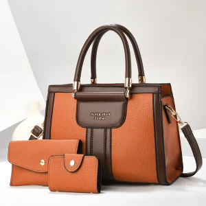 One shoulder Women’s PU Zipper Three Piece Messenger Bag Cross Border Trend Spring Popular Fashion New Handbag Foreign