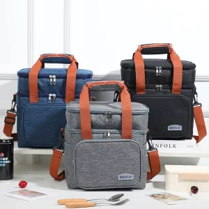 Outdoor Camping Cooling Lunch Bag Big Capacity Waterproof Thermal Insulated Bento Lunch Bags for Adults Shoulder Bag for Work