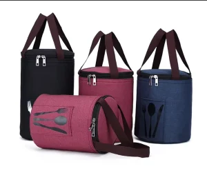 Oxford Cloth Lunch Bags Bento Bags Thermal Insulated Containers with Zipper Closure for Students Lunch Boxes and Thermal Buckets