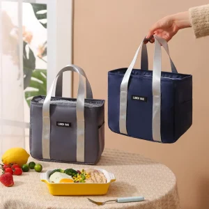 Oxford Lunch Box Portable Insulation Bag Modern Simple Office Students Waterproof Aluminum Foil Thickened Large Size 29 Travel
