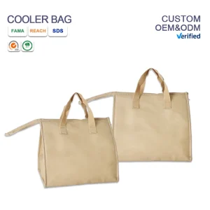 Oxford Waterproof Canvas Cooler Bag Insulated Thickened PEVA Lining Portable Outdoor Commute Lunch Tote Durable Zipper Closure 2