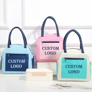 Oxford Waterproof Work Thermal Bag Insulation Handbags Portable Student Kids Bento Lunch Box With Bag
