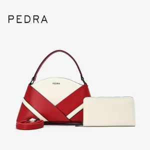 PEDRA Fashion Womens Bags Contrast Color Pu Tote Handbags Shoulder Bag
