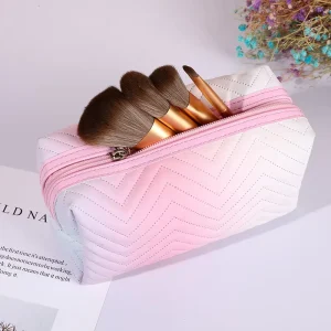 PU Cosmetic Bags Cases for Women Portable Cosmetics Pouch Bag Gradient Large Capacity Travel Rainbow Color Package Letter
