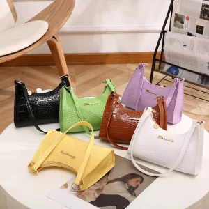 PU Leather Foldable Zipper Closure Portable Casual Shopping Ladies Fashion Purses & Handbags