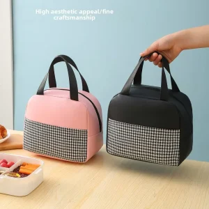 PU Leather Thermal Insulation Waterproof Portable Lunch Bag Picnic Meal Prep Cooler Bag