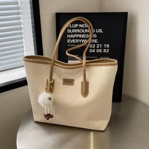 PU Work Shoulder Bag Large Capacity Simple Female Crossbody Solid Color Commuting Women